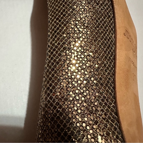 Jimmy Choo Isabel Glitter metallic peep toe pump heels – Size 37.5 - Picture 13 of 13